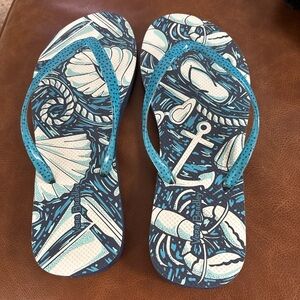 Vera Bradley Nautical Blue Flip Flops
